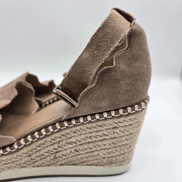 Crown Vintage Daffodil Brown Suede Espadrille Wedge Sandals Size 7.5 - Picture 3 of 16
